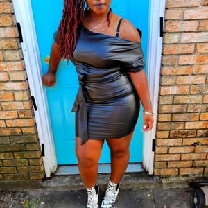 Faux leather dress